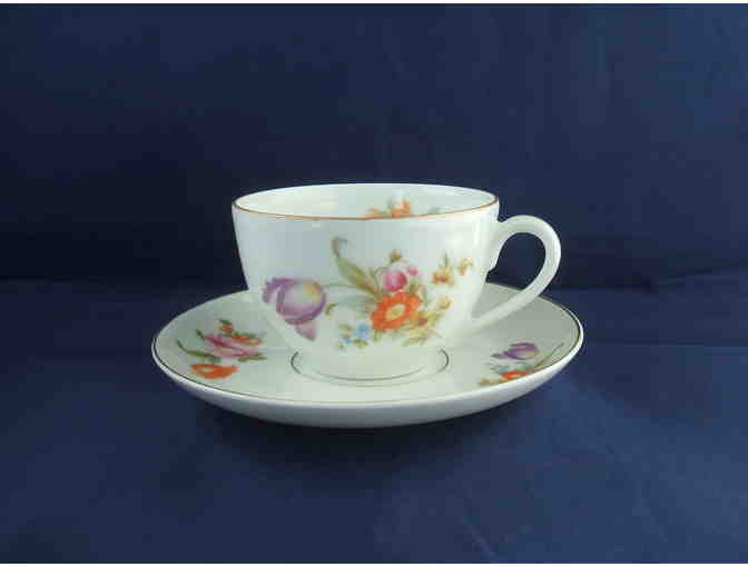 KPM Germany Porcelain Floral Cup and Saucer