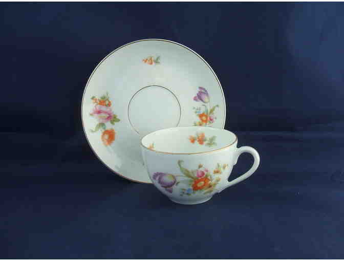 KPM Germany Porcelain Floral Cup and Saucer