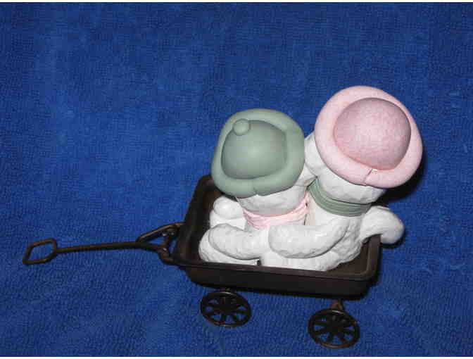 BICHONS IN METAL SLED