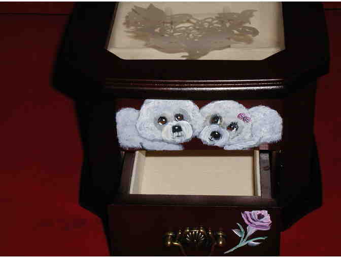 Handpainted Bichon jewelry box