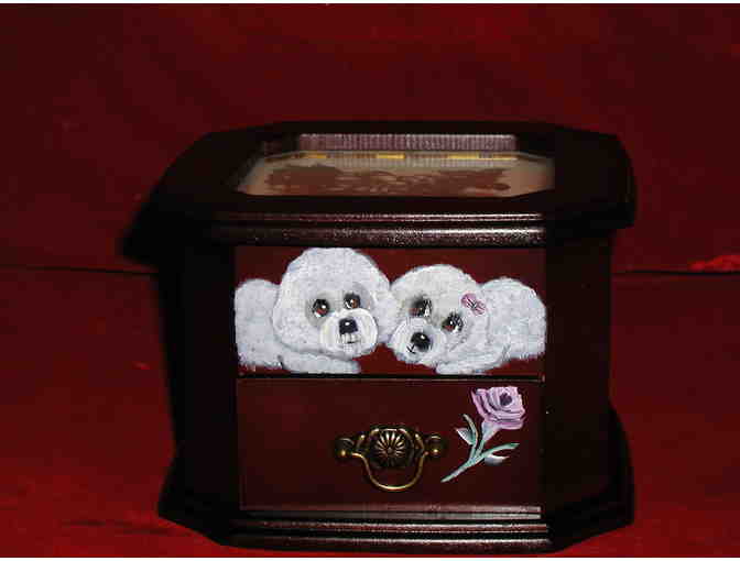 Handpainted Bichon jewelry box