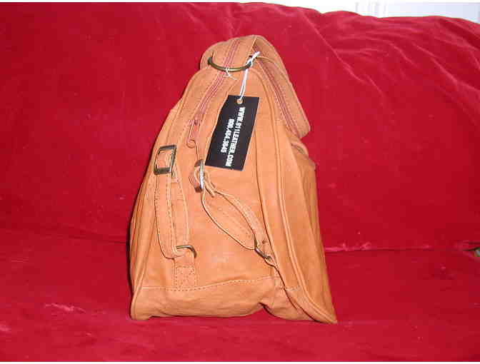 Handpainted Bichon leather backpack