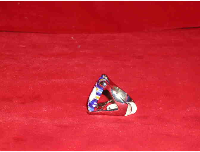 Handpainted Bichon Ring - Purple - Size 7 3/4 - 8