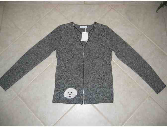 Sweater with Cross Stitched Bichon