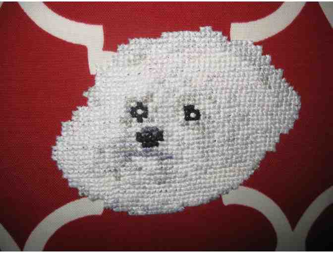 Pillow w/ Bichon Cross Stitch