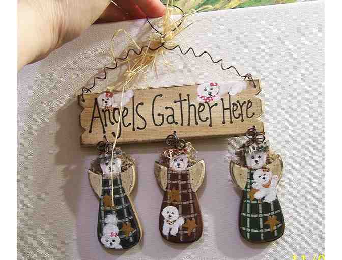 Angels Gather Here hand painted Bichons