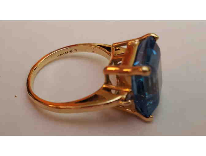 Genuine Blue Topaz 14k Gold Ring