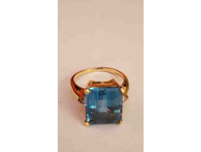 Genuine Blue Topaz 14k Gold Ring