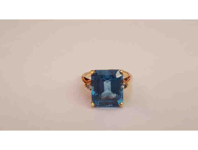 Genuine Blue Topaz 14k Gold Ring