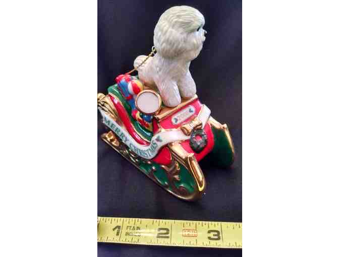 Bichon in Sled Ornament