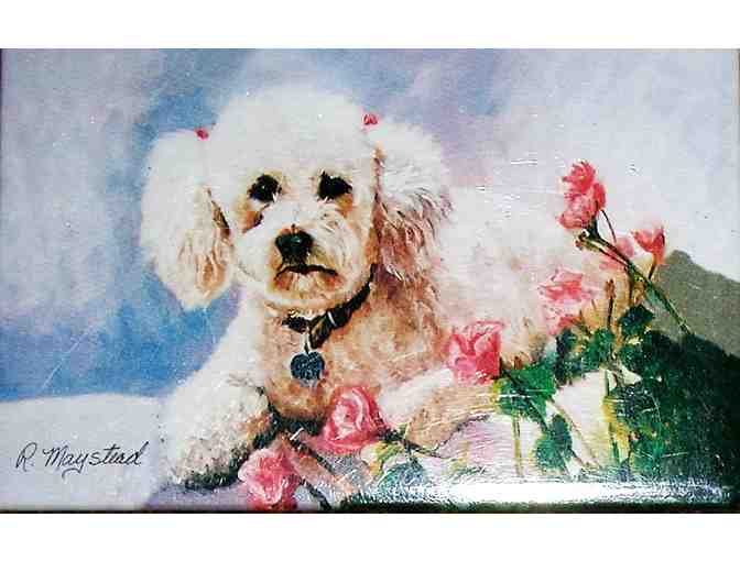 White Poodle Magnet - New!