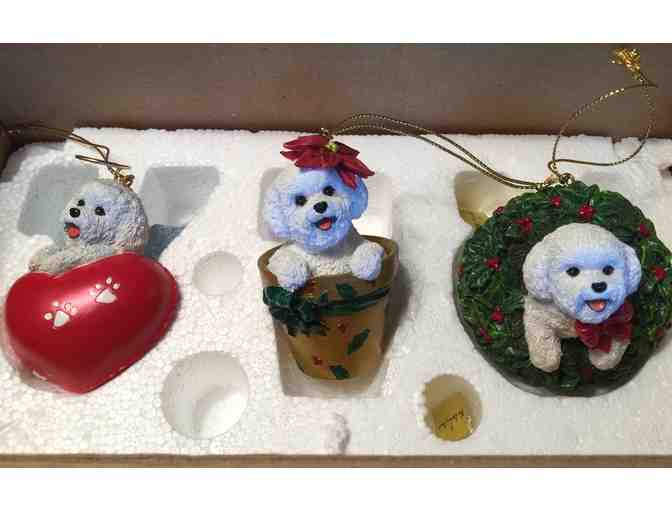 Set of 3 Bichon Christmas ornaments