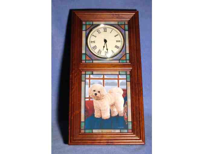 The Danbury Mint 'Bichon Frise Clock' by Michele Amatrula