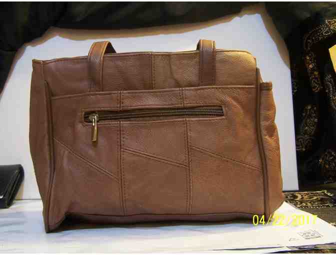 genuine leather handpainted Bichon Frise Handbag