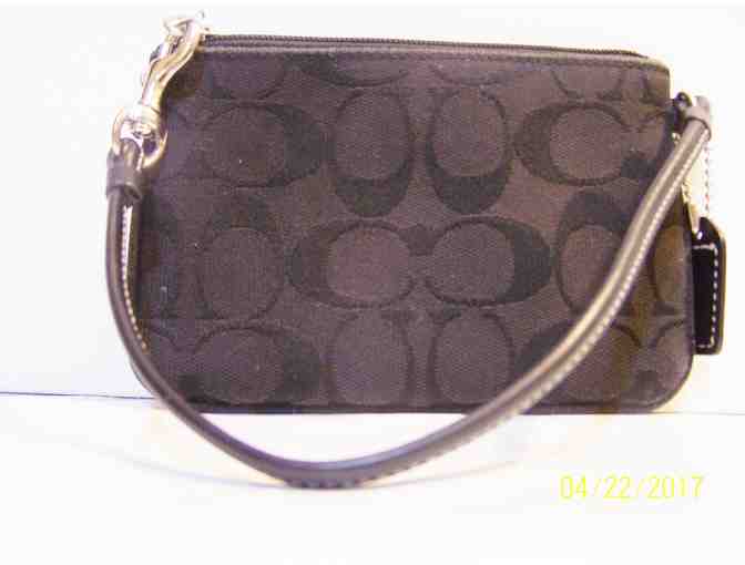 New Coach hand painted black wristlet