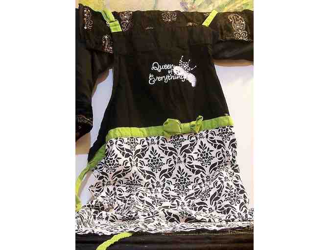 handpainted embroidered studded Bichon Apron