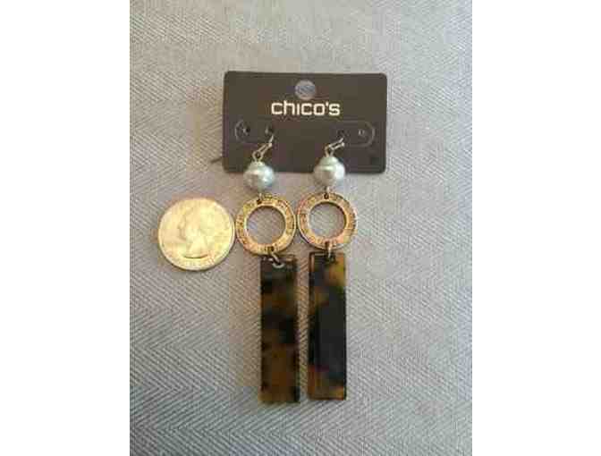 Chico's pierced earrings/tortoise shell drops