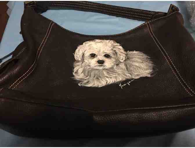Leather Purse with Bichon