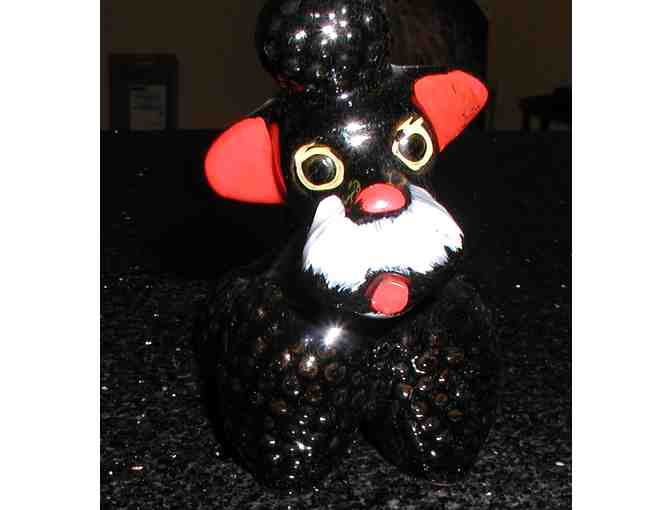 Vintage black ceramic poodle.