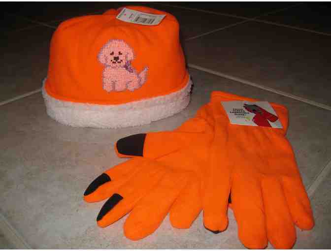 Bichon Hat and Gloves - Orange