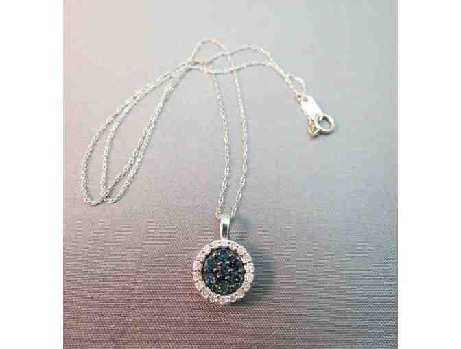 10k Blue Diamond Pendant Necklace