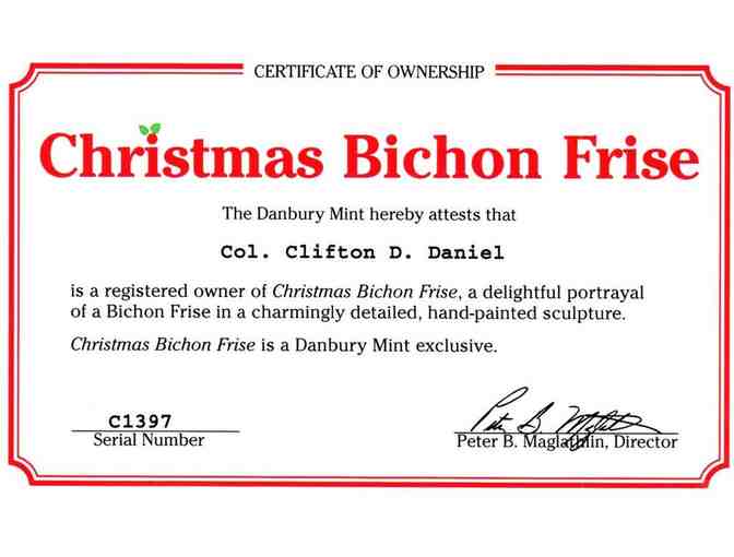Christmas Bichon Frise - Danbury Mint