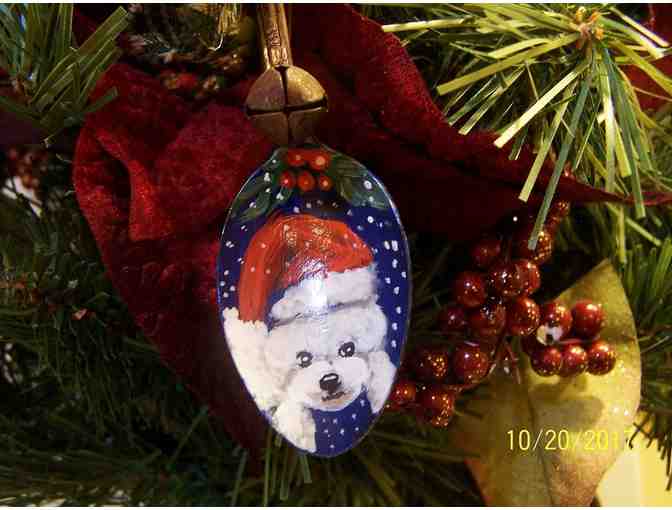 Hand painted old world Bichon Spoon