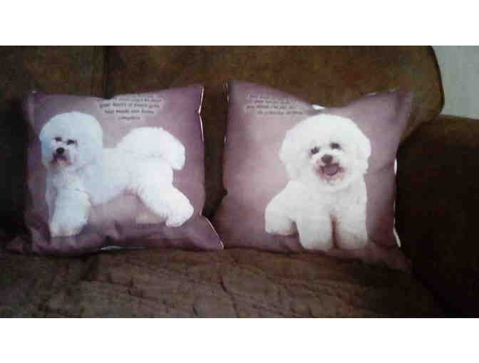 2 Collectible Danbury Mint Bichon Pillows