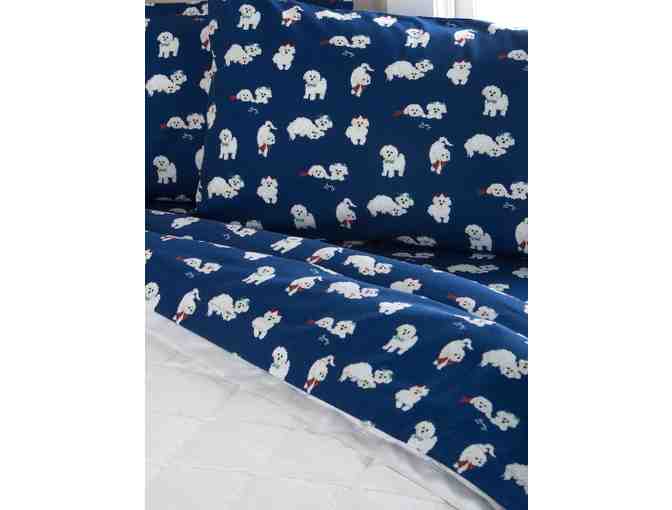 Lanz of Salsburg - Puppy Love flannel sheet set - King size