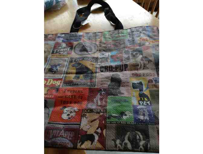 Dog print shopping bag