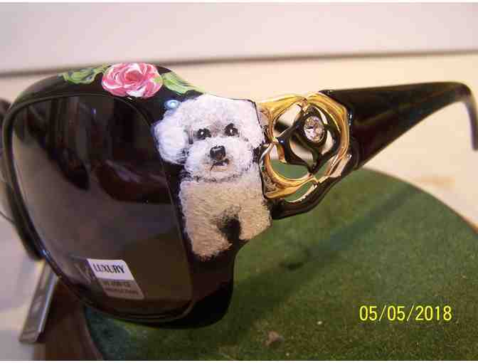 Hand Painted Bichon crystal sunglasses