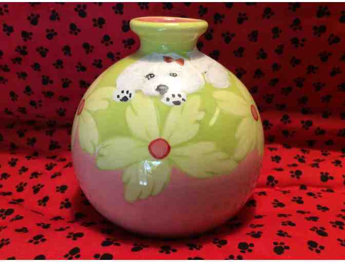 Pink and Green Round Vase