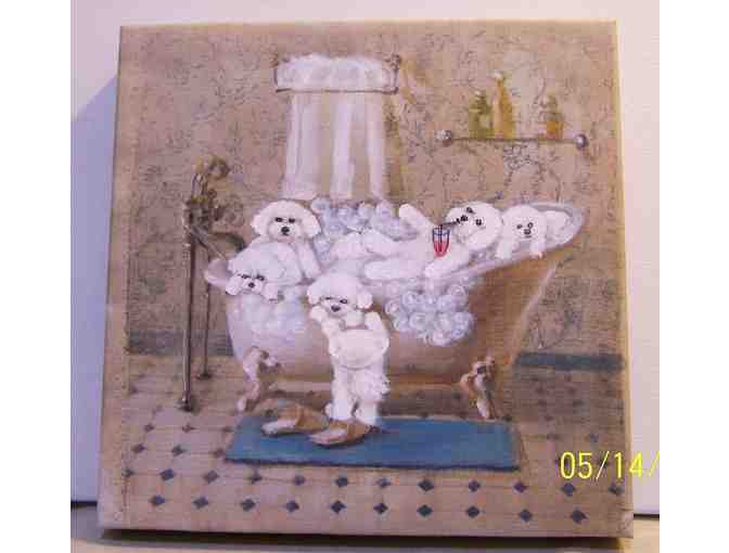hand painted Bichon Frise Bubble Bath