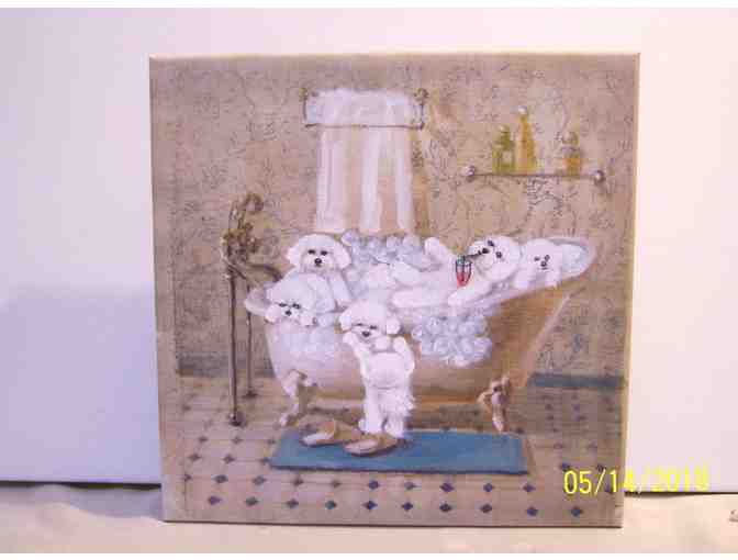 hand painted Bichon Frise Bubble Bath
