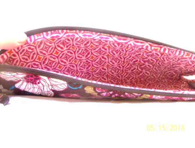 Hand painted Bichon on Vera Bradley lil bag