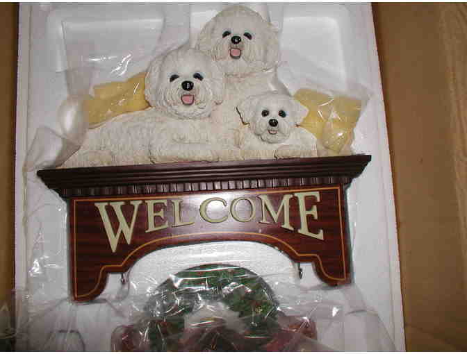 Danbury Mint Bichon Welcome Sign