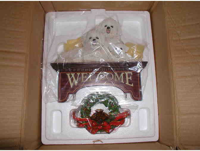 Danbury Mint Bichon Welcome Sign