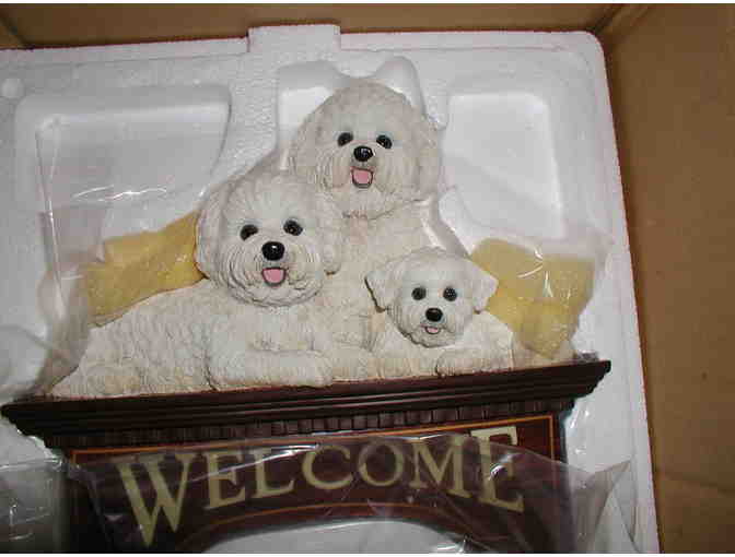Danbury Mint Bichon Welcome Sign