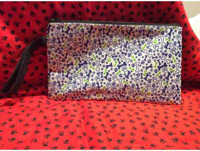 Paw and Bone Print cosmetic Bag