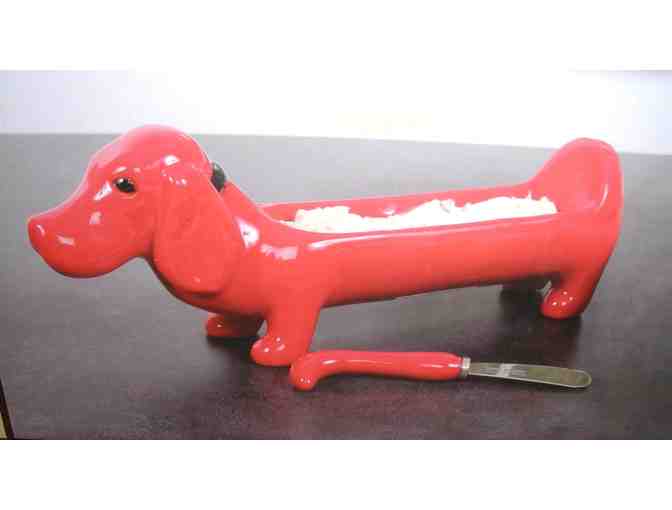Ceramic Dog Tray with Tail Spreader