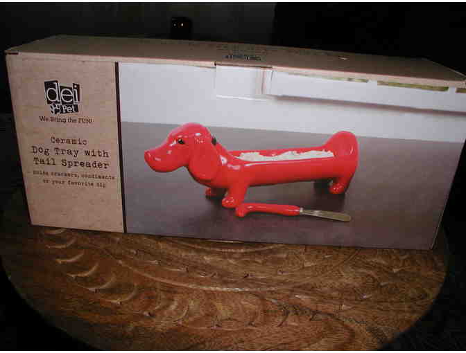 Ceramic Dog Tray with Tail Spreader
