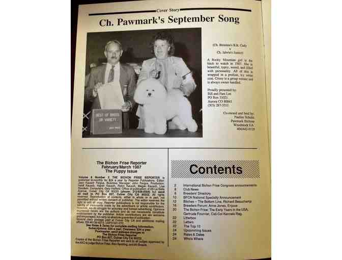 2 BICHON FRISE REPORTERS (1984 and 1987)