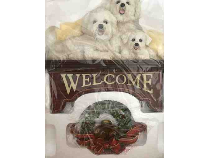 Danbury Mint Bichon Welcome Sign