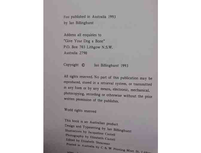 GIVE YOUR DOG A BONE by Dr. Ian Billinghurst