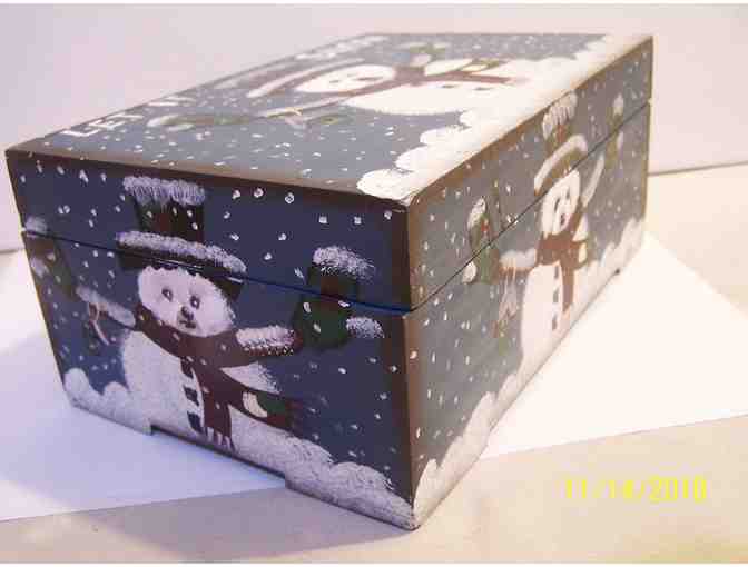 hand painted Bichon wooden box