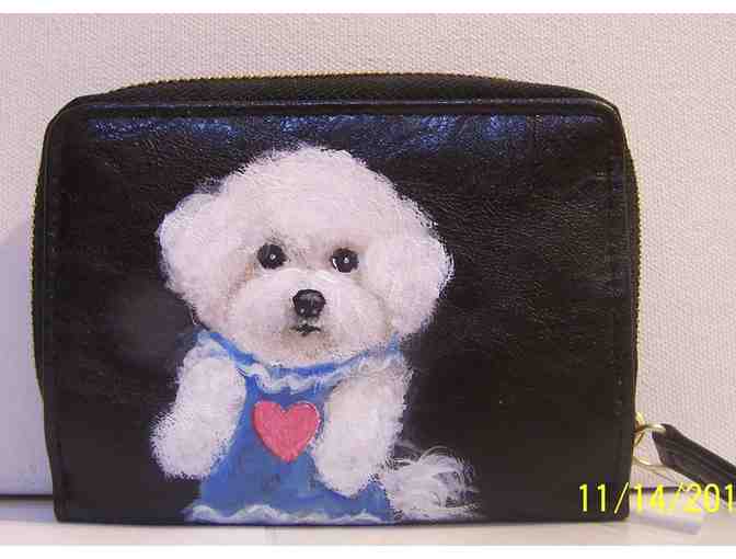 Hand painted Bichon Wallet