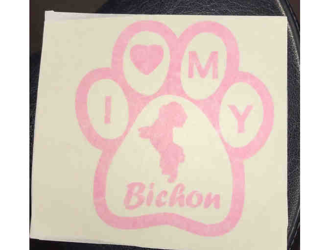 I Love My Bichon white pawprint