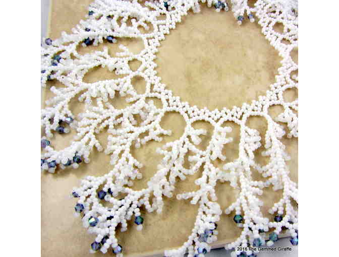 Opaque White Coral Beadwork Necklace