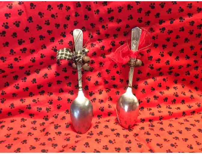 Set of Faux Antique Spoons with Bichons