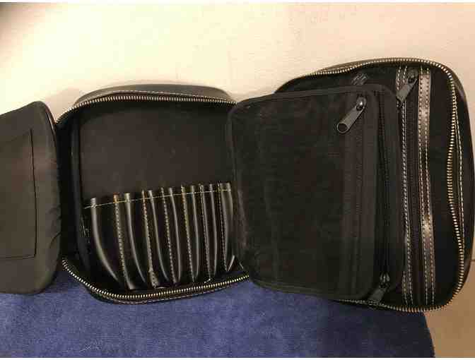Leather Bobbi Brown cosmetic case